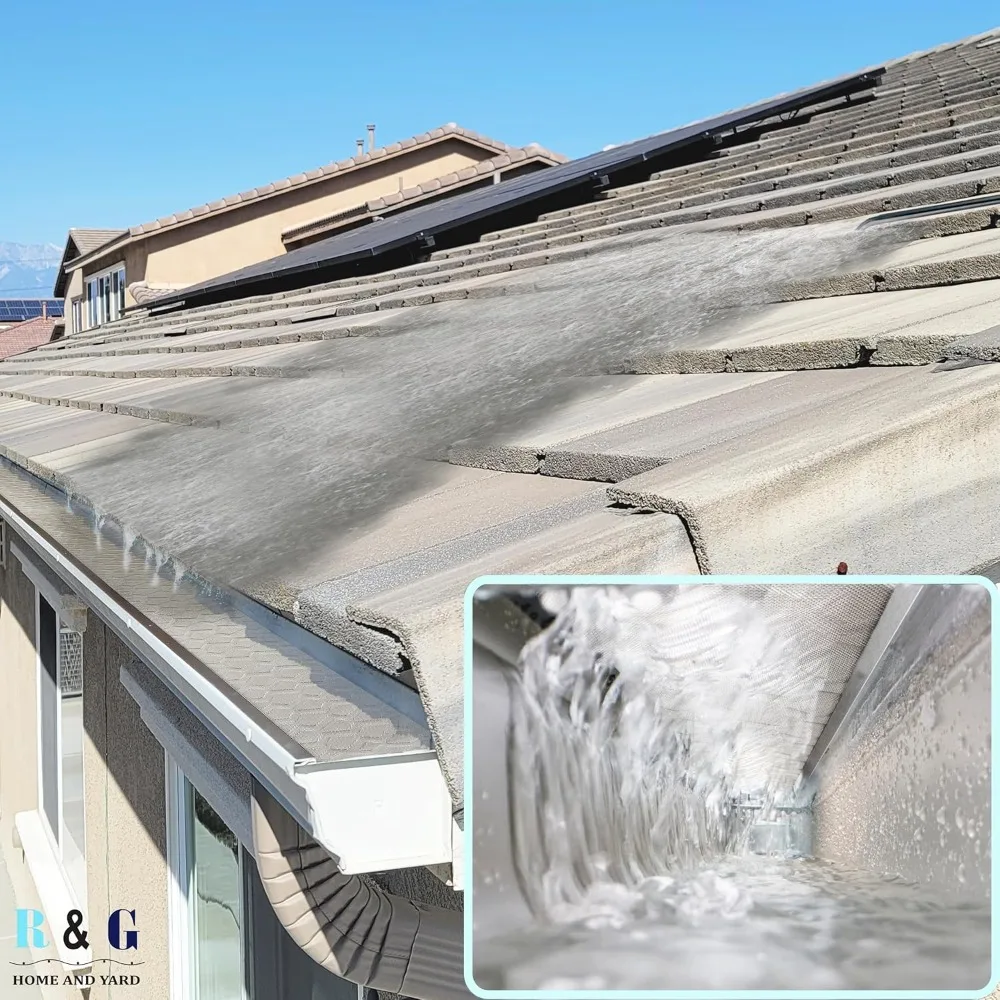 

Stainless Steel Micro Mesh Gutter Guard 90FT Set, 0.6mm Holes Block Leaves & Debris, Easy DIY Installation