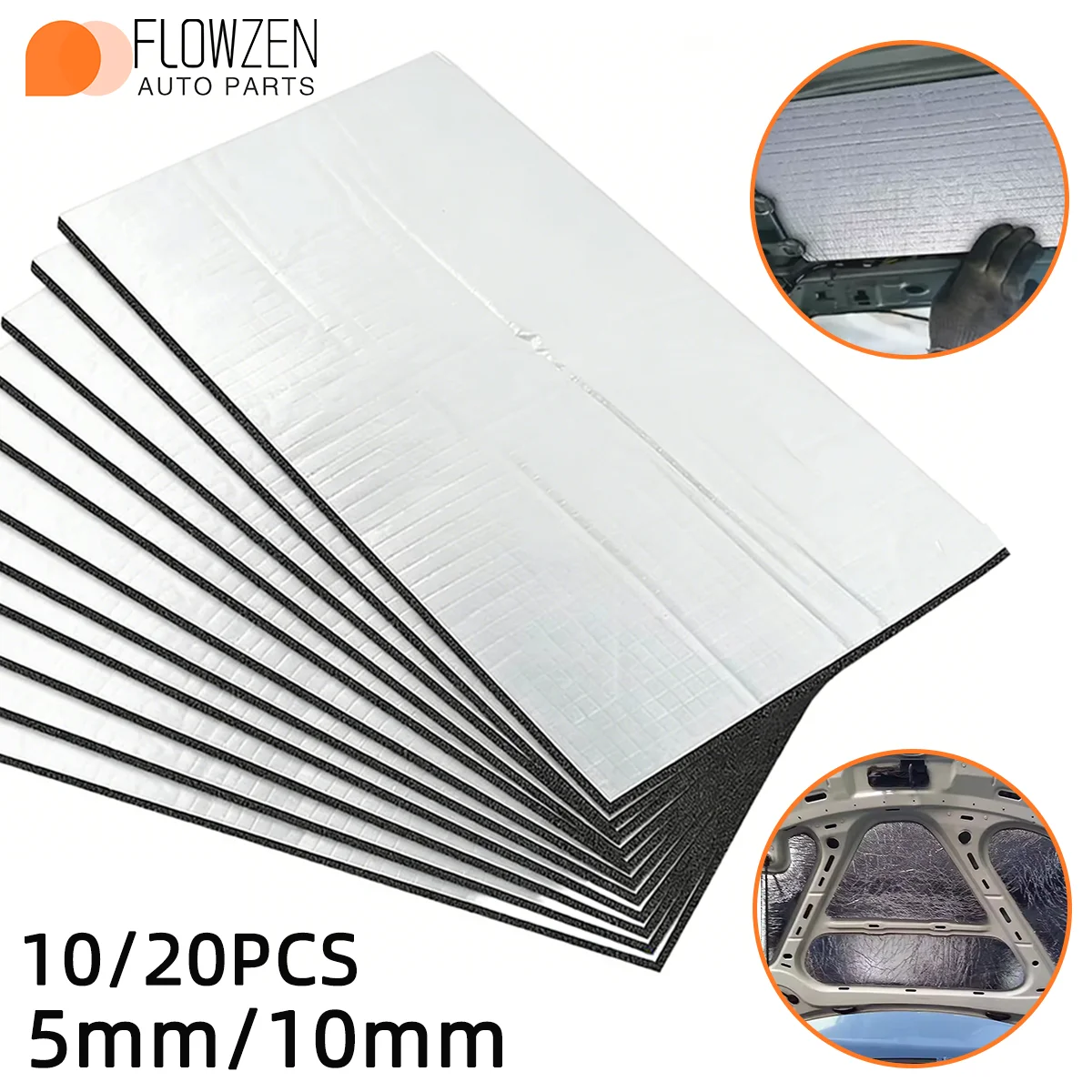 10/20pcs Sound Deadener Heat Insulation 5/10mm Mat for Car Van Sound Proofing Deadening Auto Hood Engine Noise Insulation Mat