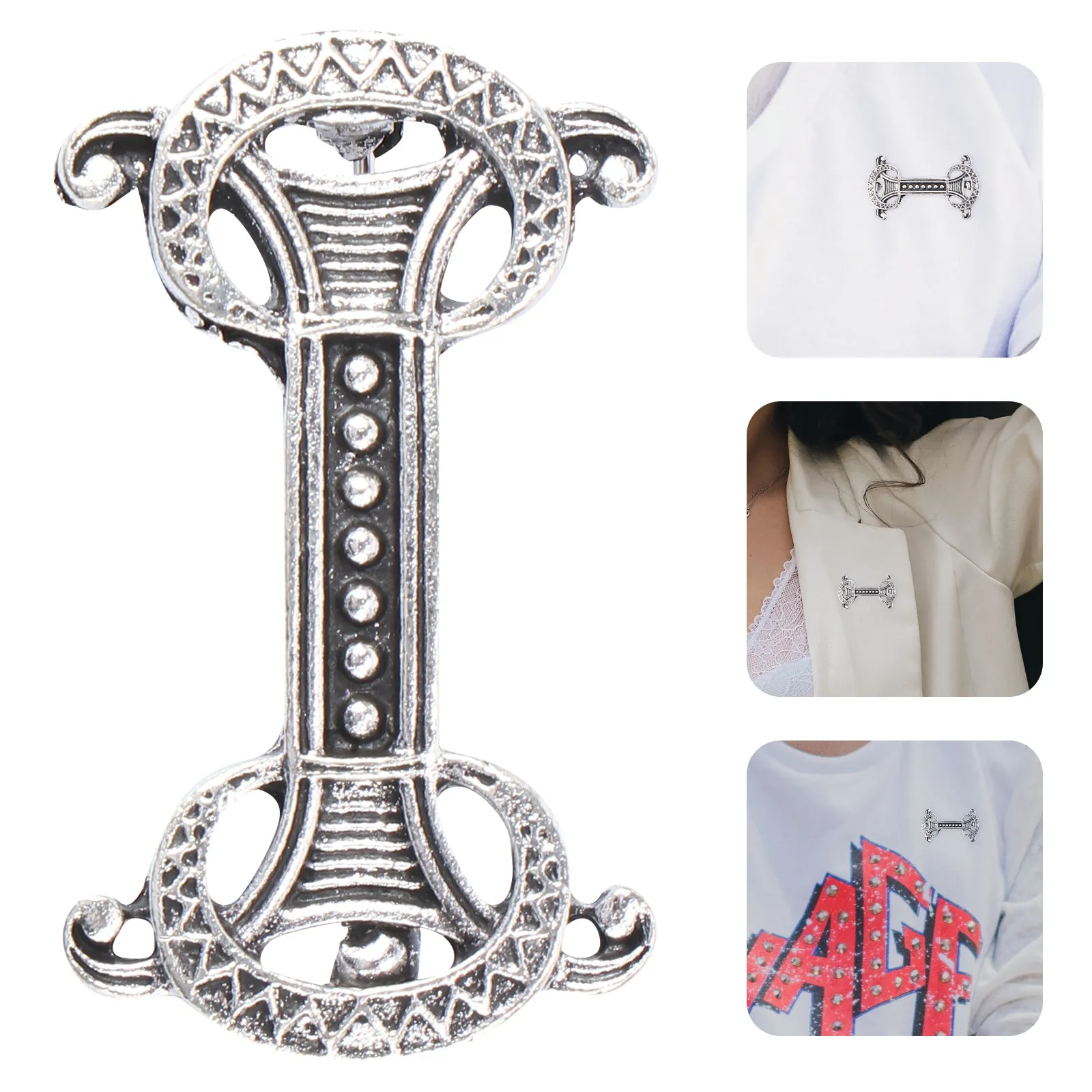 1Pcs Vintage Brooch Retro Alloy Decorative Corsage Stylish Clothing Accessory Creative Warm Festive Breastpin for Employee Trade