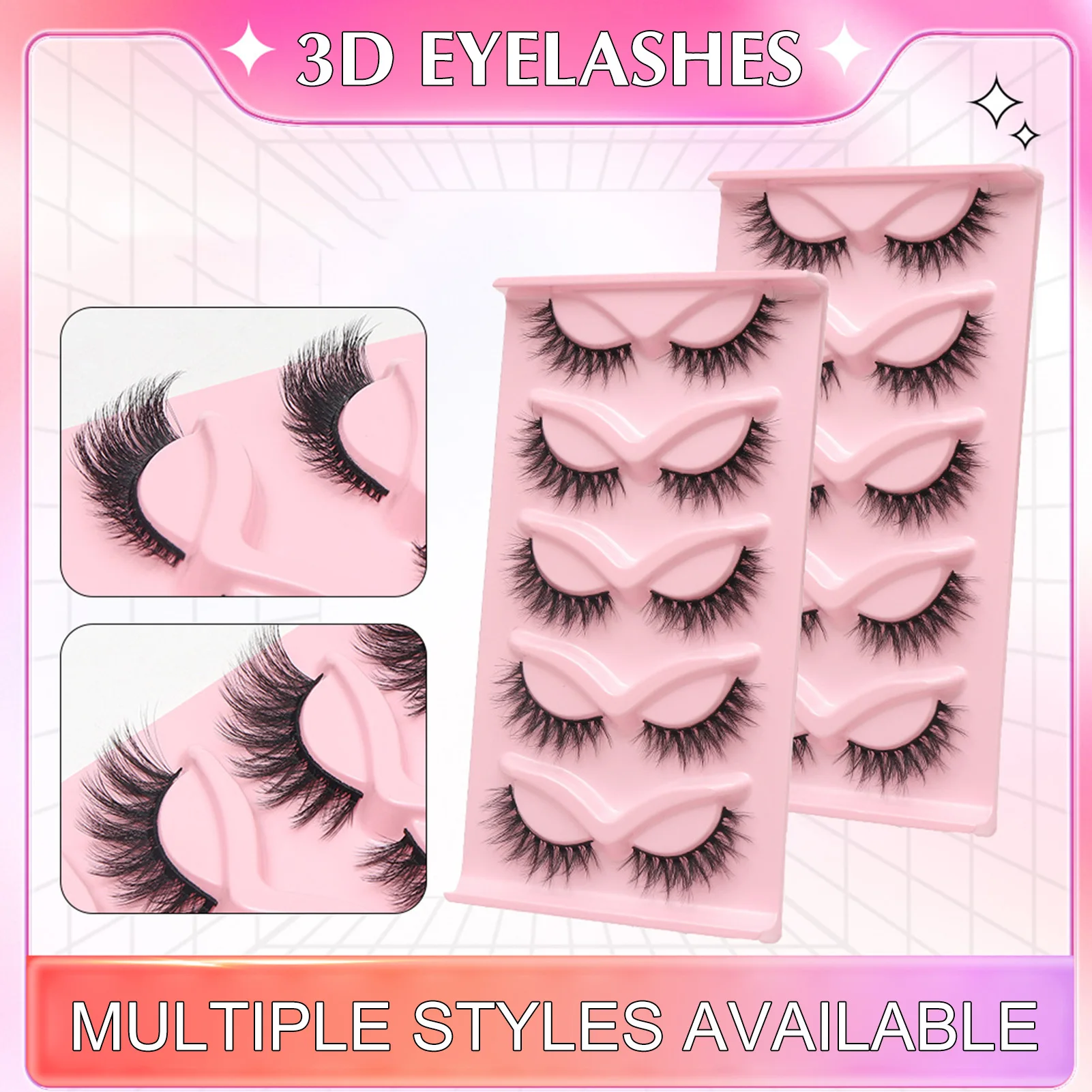 New Hot Super Long Eyelash Simulation Curl False Eyelashes Well Bedded Lengthening Wisps Lashes for Women and Young Girls