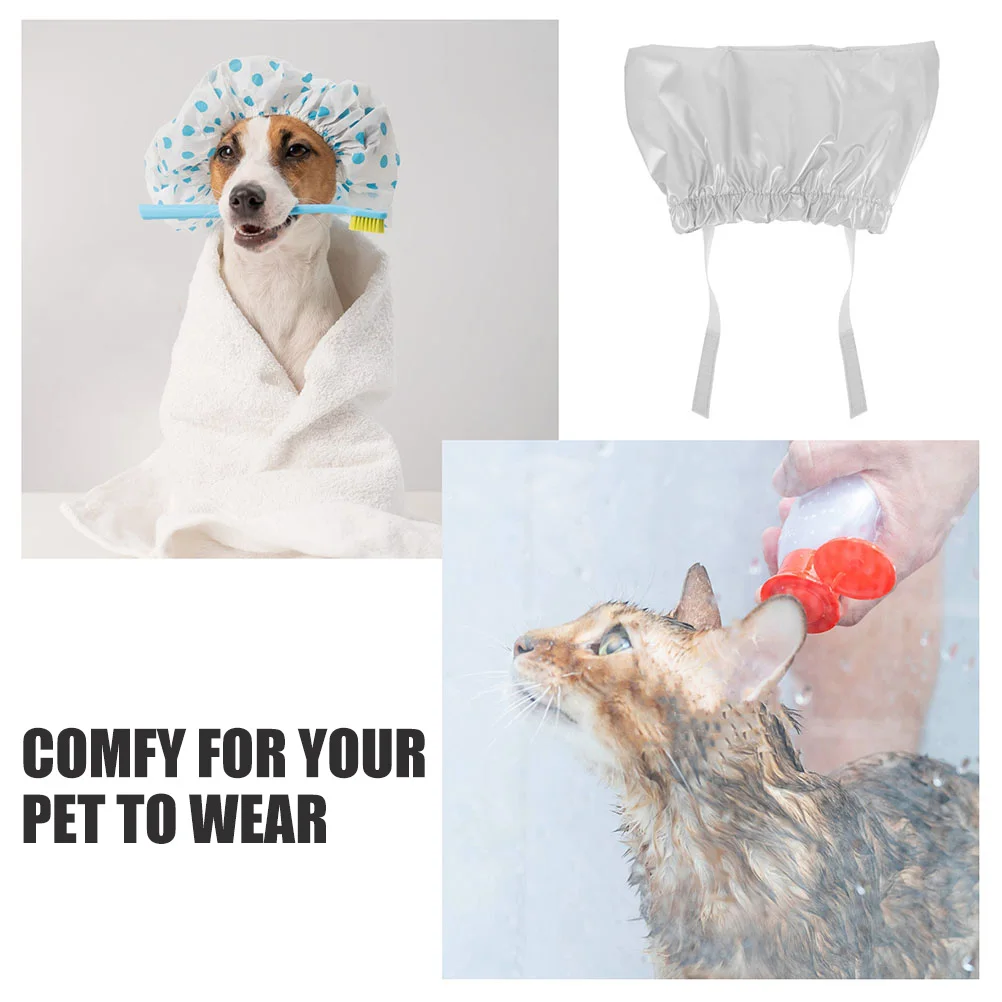 

Waterproof Cap M Flexible Reusable Satin EVA Bath Hat for Cats Dogs Ear Grooming Supplies Kitten Puppy Shower Hat Pet