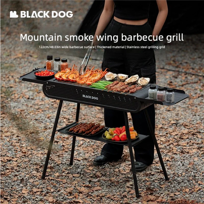blackdog-portable-pliant-charbon-de-bois-barbecue-gril-camping-en-plein-air-barbecue-poele-grand-304-support-en-acier-inoxydable-etageres-laterales-pique-nique