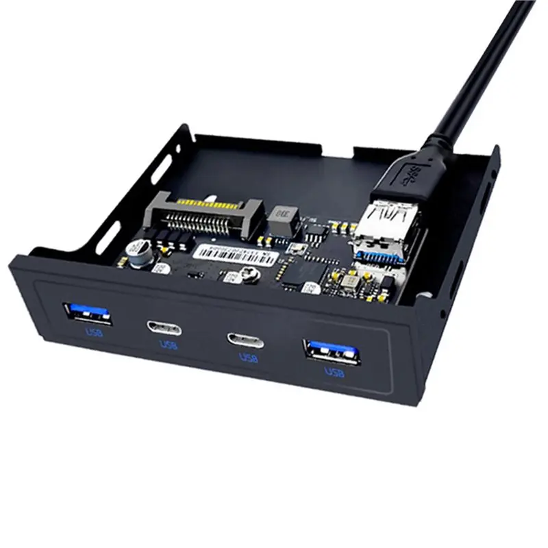 

Popular Type C Expansion Adapter 20 Pin 3.5" Floppy Bay USB Front Panel 2 Port USB 3.0+ 2 Port USB 3.2 GEN1 5Gbps For Desktop