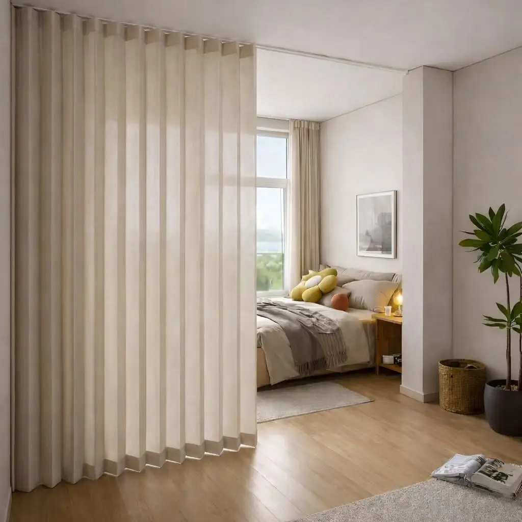 Room Divider Curtain Privacy Partition for Bedroom Living Room Doorway Studio Apartment Foldable Hanging Curtain Home Decor