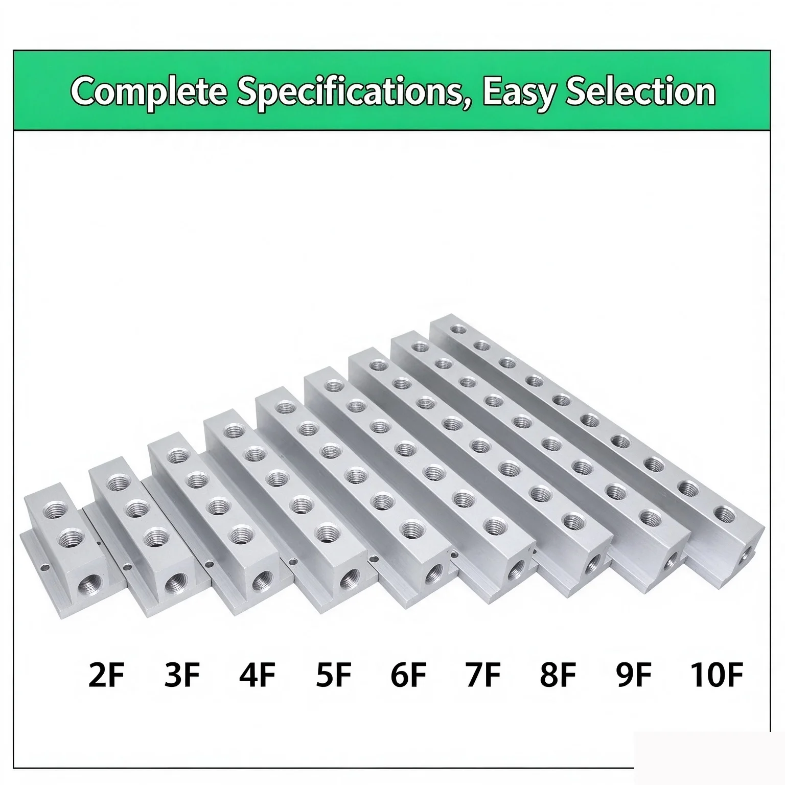 Compressor Standard/High Ventilation Fitting T-Type Aluminum Inline Air Manifold Block Splitter for Pneumatic Air