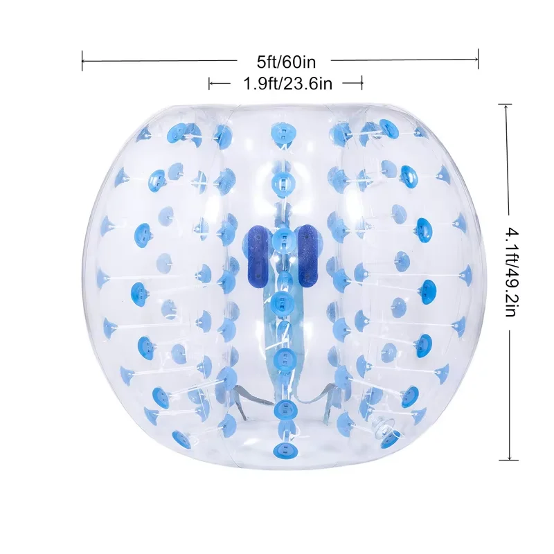 성인용 TPU 팽창식 Zorb 볼, 1.5m 버블 축구공, 공기 범퍼 볼, 도매, 1.0mm