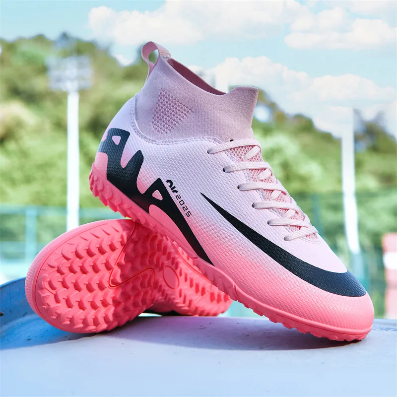 Godasse Chimpunes Multitacos Centipede Guayos Tennis Turf Futsal Fast Society Field Pink Football Soccer Cleat Boots Shoes Men