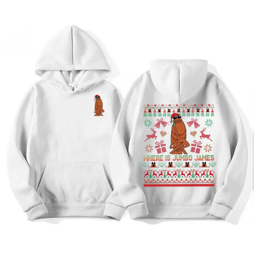 أين جامبو جيمس ميمي بلوزات مضحك ماركوس دودة عيد الميلاد هوديس الرجال النساء الرجعية الكرتون المتضخم البلوفرات الشارع الشهير