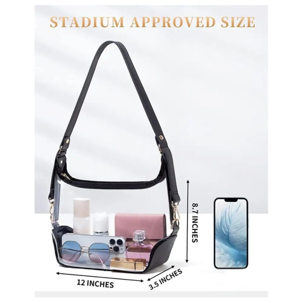 Clear Bag Stadium Approved - Clear Purse for Women Clear Crossbody Bag for Sports Events Concerts College