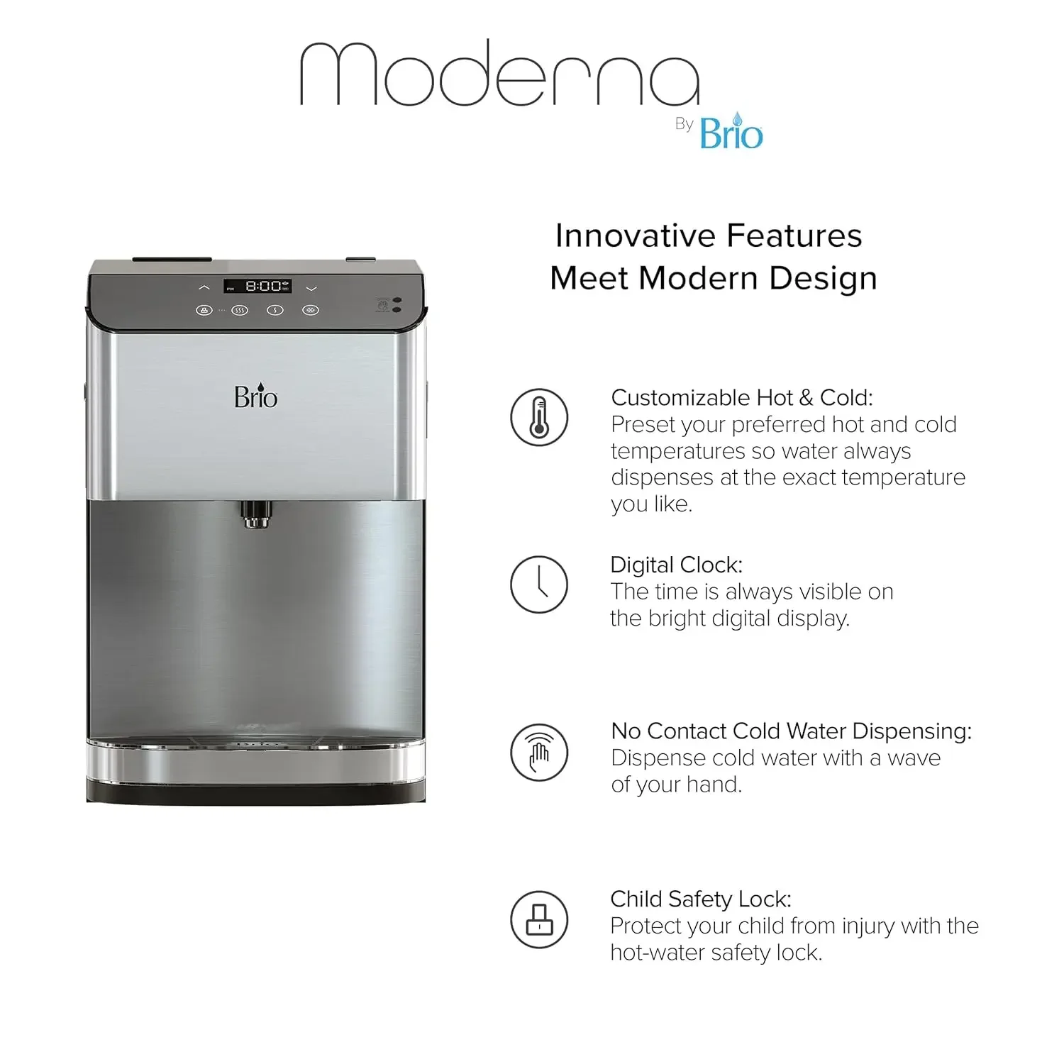 700 Series Moderna 3 ขั้นตอน Touch-Less Countertop ขวด-น้อยกว่า POU Tri-อุณหภูมิดิจิตอล Water Cooler Dispenser