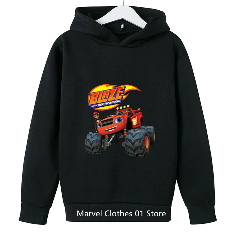 Blaze and the Monster Machines Car Hoodie Kids Kawaii Autumn Sweatshirt with Hooded Casual Comfortable Cute Children Clothing