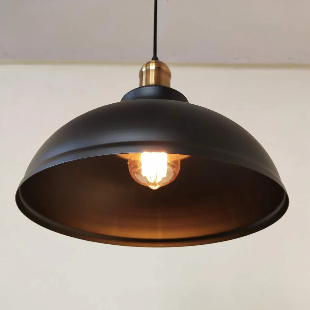 خمر الحديد شنقا مصباح 29 سنتيمتر النمط الصناعي الأسود لمقهى فندق ديكور المنزل دائم طويلة الأمد الحديد شنقا مصباح