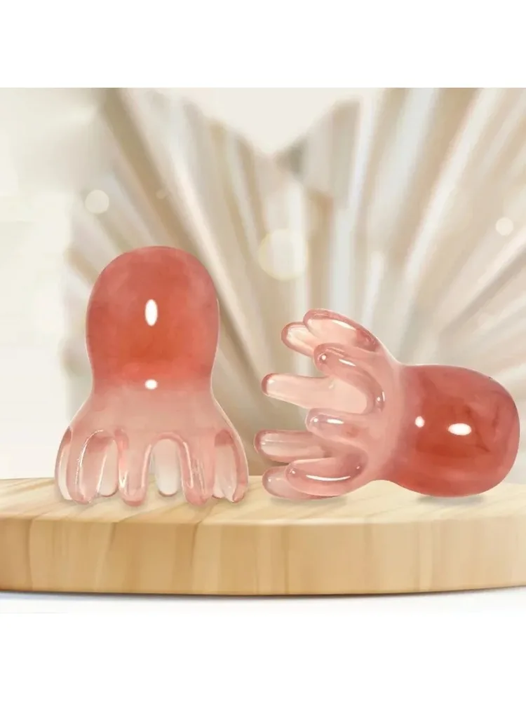 Leuke Hars Octopus Kam - Schrapen Hoofdhuid Massager Haarverzorging Tool voor Meridiaan Schrapen Acupunctuur SPA Gua Sha Gezondheid Massage - afbeelding 2