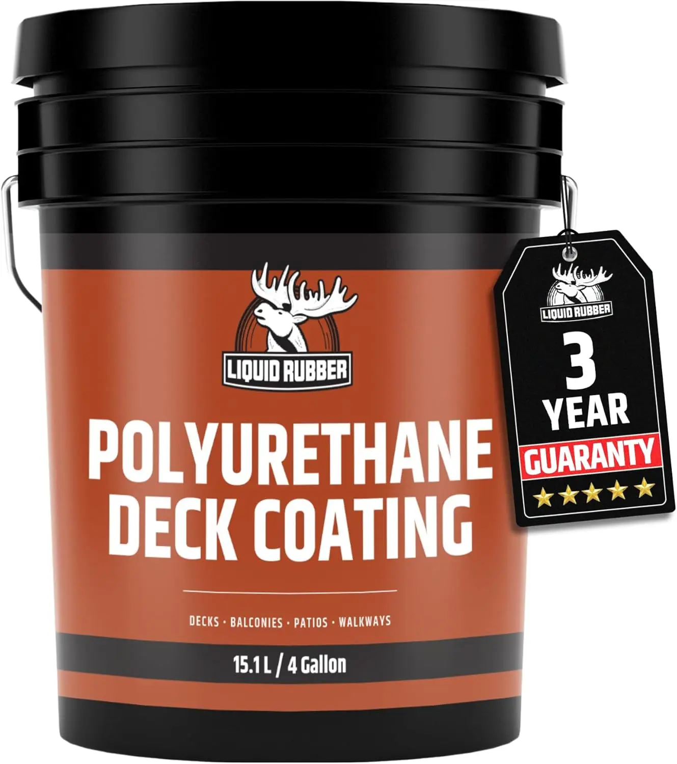 

Liquid Rubber Smooth Polyurethane Deck Coating - Solar Protection Deck Sealant, Non-Toxic Multi-Surface Waterproofing Membrane