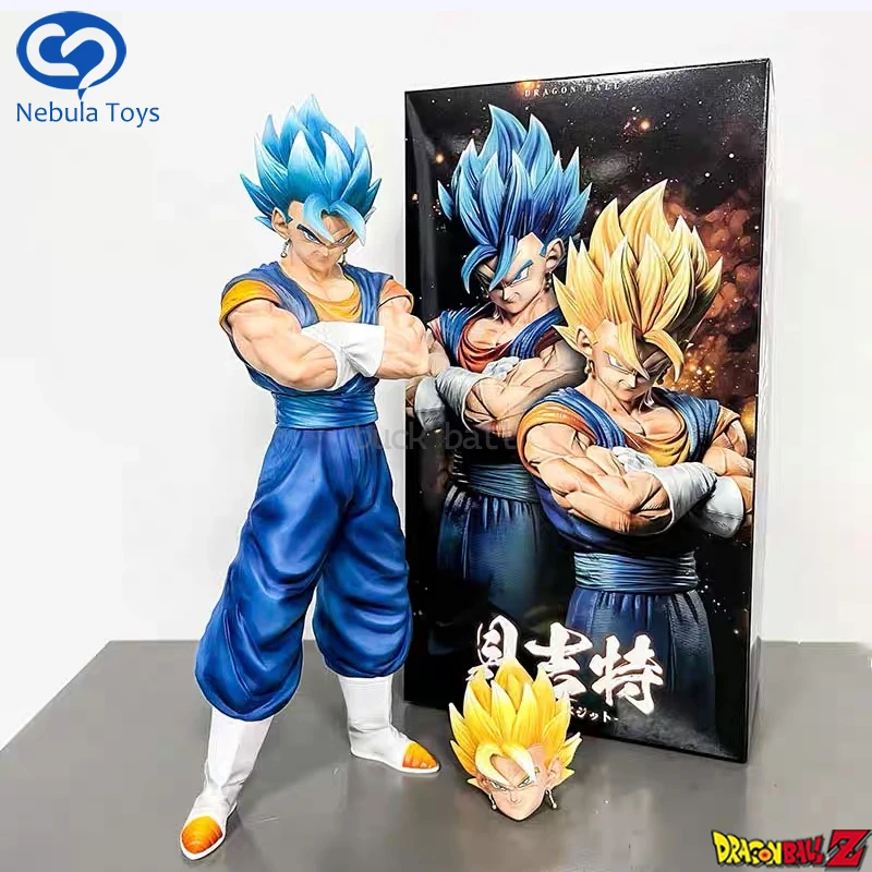 Dragon Ball Z Vegetto Action Figure Two Heads Anime Dbz Gogeta Figuras 30cm Manga Figurine Gk Statue Model Ornament Kid Toy Gift