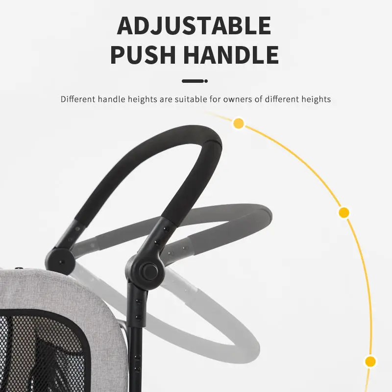 Luxury 4-Wheel Pet Stroller Detachable Cage Easy One-Hand Fold Lightweight Travel Carrier Transparent Fabric Fashion for Dogs