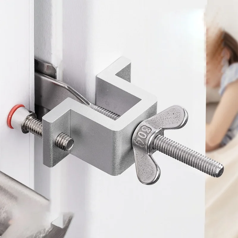 1Pc Portable Door Lock With Double Nut Adjustment Body Hotel Travel Self Defense Door Lock Anti Theft Door Lock Safety Lock image 3