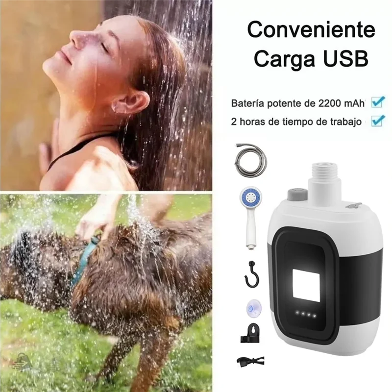 GYTB-Outdoor portátil para acampamento chuveiro bomba elétrica recarregável usb para acampamento lavagem de carro jardim limpeza banho de animais de estimação