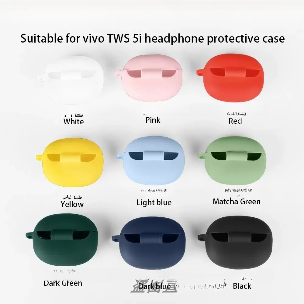 Funda Protectora de Silicona de Color Sólido para Auriculares Bluetooth vivo TWS 5i / TWS5 / TWS 4 / TWS 3, Caja de Accesorios