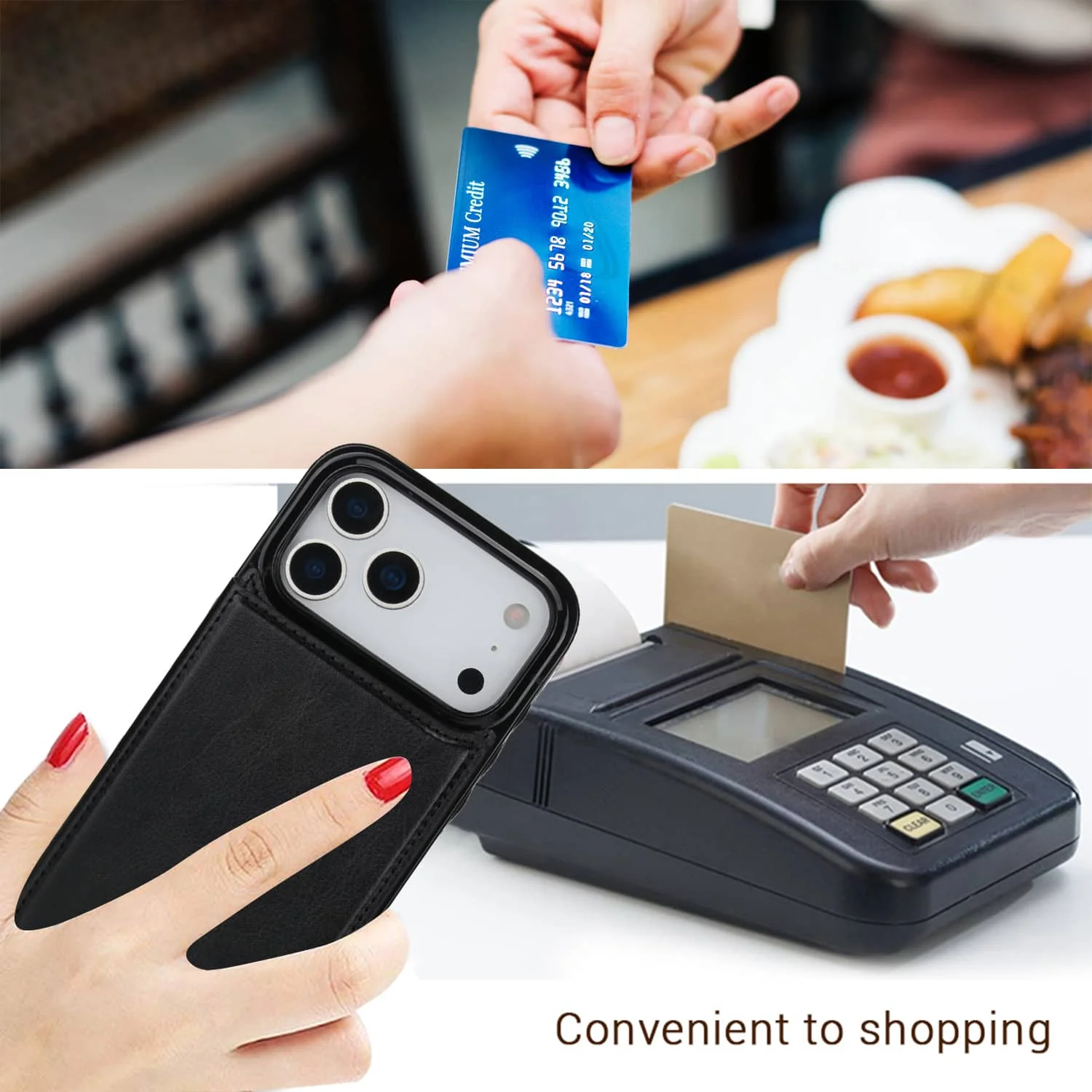 For iPhone 18 Pro/17 Pro Max/17eAir Wallet Case With Card Holder,PU Faux Leather Kickstand Card Slots Case,Double Magnetic Clasp