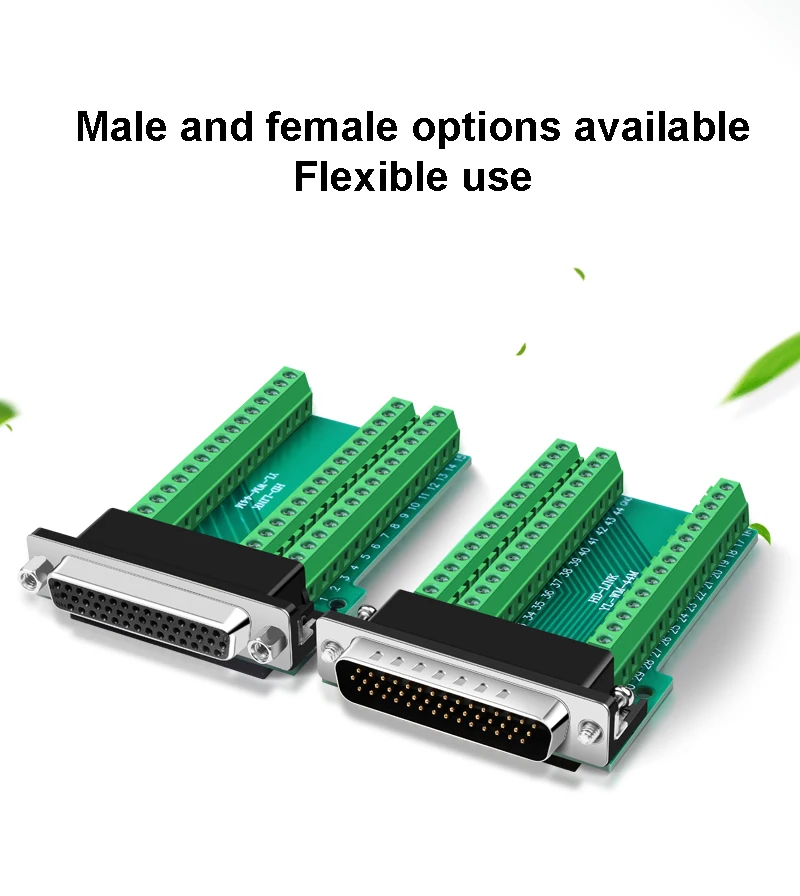 1PCS HDB44 DB44 Solderless Connector 3 Rows D‑SUB 44Pin Male Female Plug Breakout Terminal Board Adapter Industrial Joint