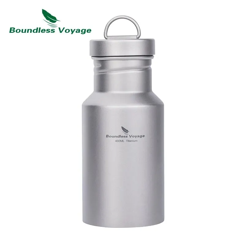 Boundless Voyage Tytanowa butelka na wodę z pokrywką Szerokie usta Szczelna sportowa butelka do picia wielokrotnego użytku na kemping 400/550/750 ml