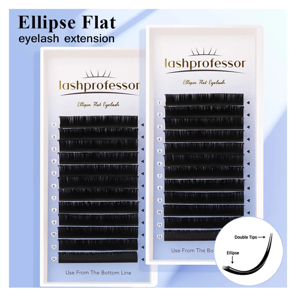 

Lashprofessor Ellipse Flat Eyelash Extension Natural Soft Split-tip Flat Lash Extension Ellipse Individual Faux Mink Flat Lashes