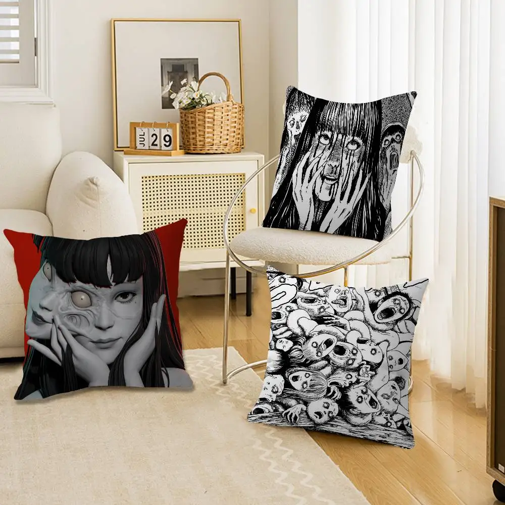 Anime Tomie Junji Ito Stitch Lucky Dragon Pillow Cover Sofa Cushion Cover Home Room Decoration Children Gift