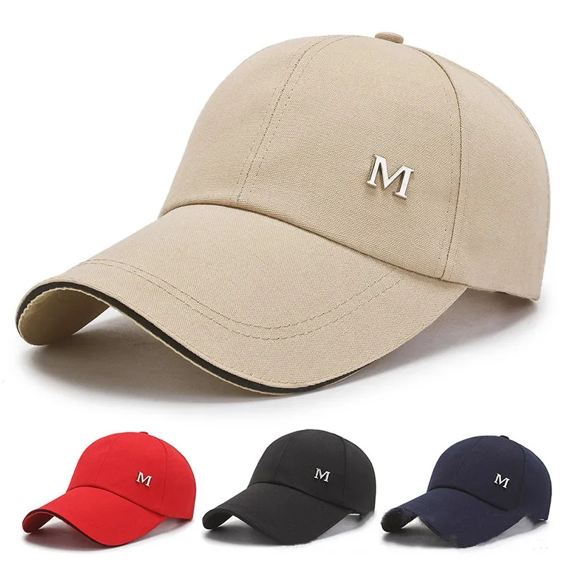 Summer Baseball Caps Men Women Cotton Embroidery Snapback Hip-Hop Sport Fishing Golf  Sun Hats Casual Long Brim Sunscreen Caps