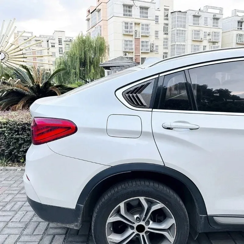 For BMW X4 F26 2014-2018 ABS Carbon Fiber Car Rear Side Triangle Window Louver Spoiler Trim Exterior Car Accessories