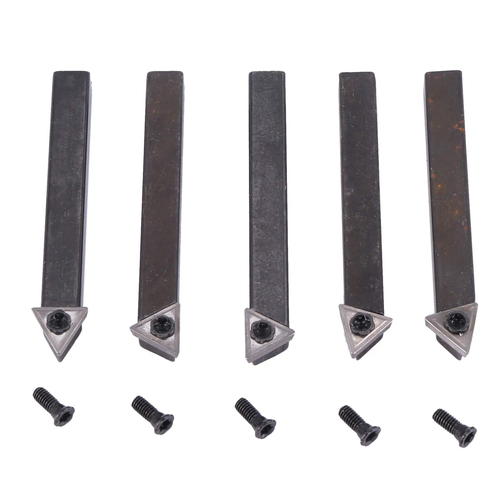 1/4 inch Mini Indexable Carbide Lathe Turning Tool Holder Lathe Bit Set with Carbide Inserts TCMT090204, 5 Pieces