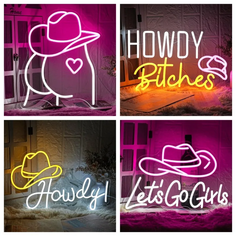 

Let's Go Girls Neon Sign Neon Sign for Wall Decor Dimmable USB Powered for Denim Bar Bedroom, Living Room Christmas Birthday