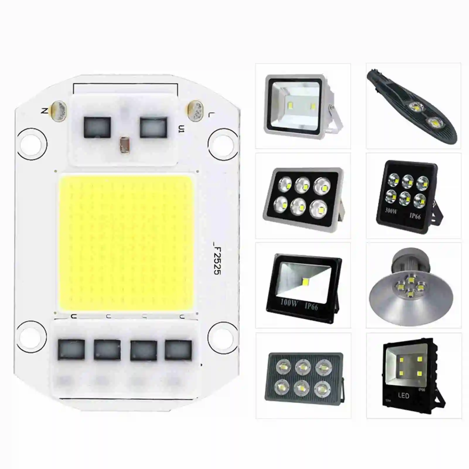 LED Chip COB LED Chip 100W 220V Cold White High Power LED Chip High Voltage COB Light Source for Indoor Outdoor Use