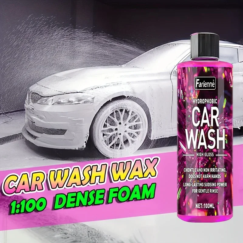 Líquido rosa para lavado de autos de espuma alta: rico en jabón de burbujas, adecuado para pulir pintura de superficies de automóviles y restaurar el brillo | esencial