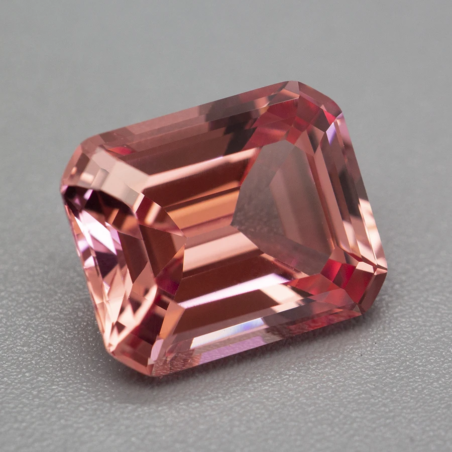 New Emerald Cut Lab Grown Padparadscha gemme sciolte gemme di zaffiro da laboratorio per la creazione di gioielli