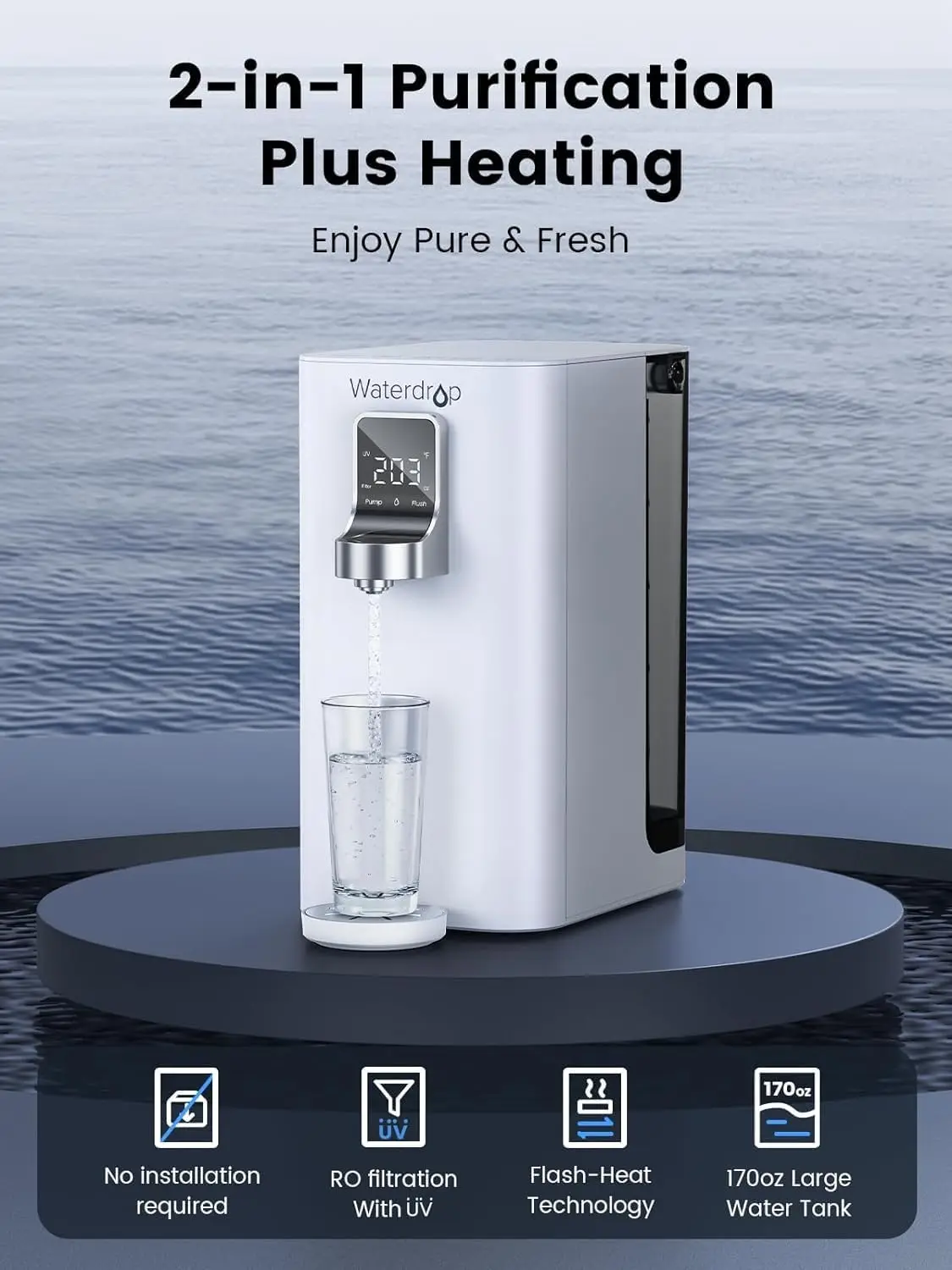 K19H  Reverse Osmosis System, Instant Hot Water Dispenser, Reverse Osmosis Water Filter  , 3:1 Pure