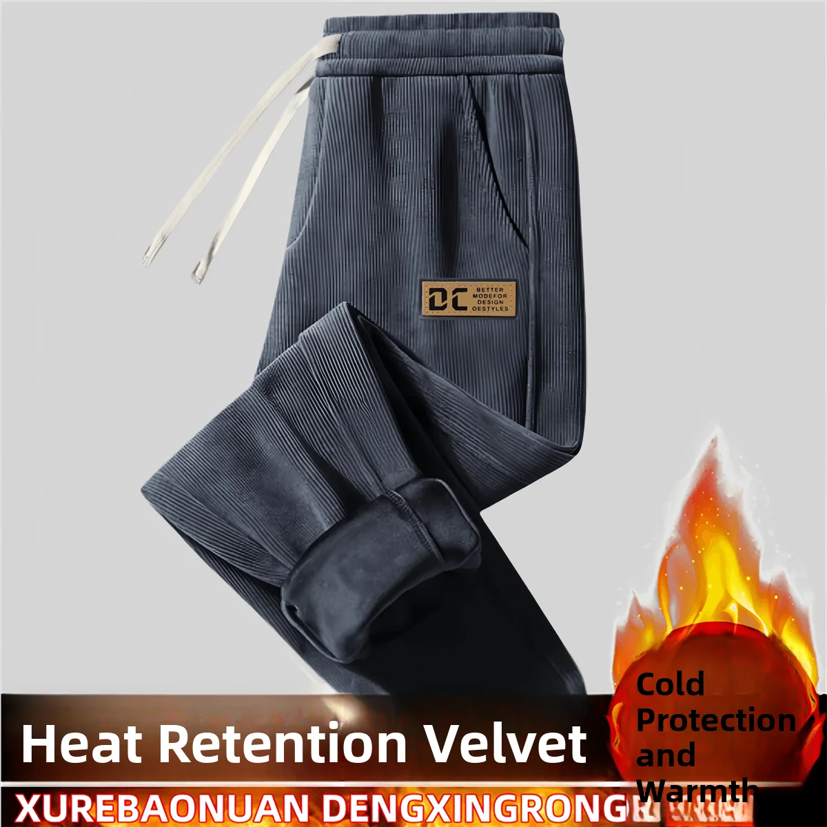 Thiened Corduroy Men's Casual Pants Autumn Winter Fce Lined Wear Resistant Long Trousers for Working Outdoors Youth Sle