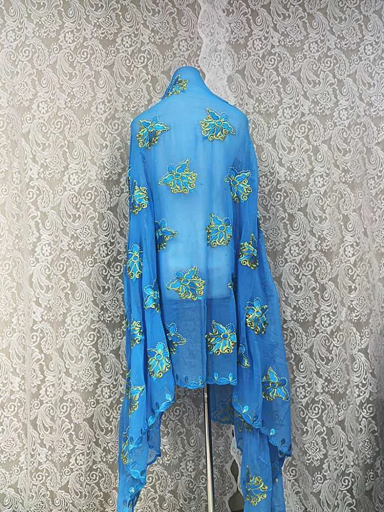 Schal Muslimische Afrikanische Tücher Chiffon Gute Qualität 2026 Neueste Afrikanische Muslimische Islamische Hijab Dubai Stickerei Schal Kashkha Dubai – Detail 11