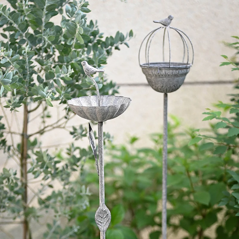 وحدة تغذية الطيور الفرنسية لحديقة زهرة الحديد دعم حصة مع ديكور الطيور في الهواء الطلق ساحة زخرفة تعريشة النبات خمر للتسلق #3