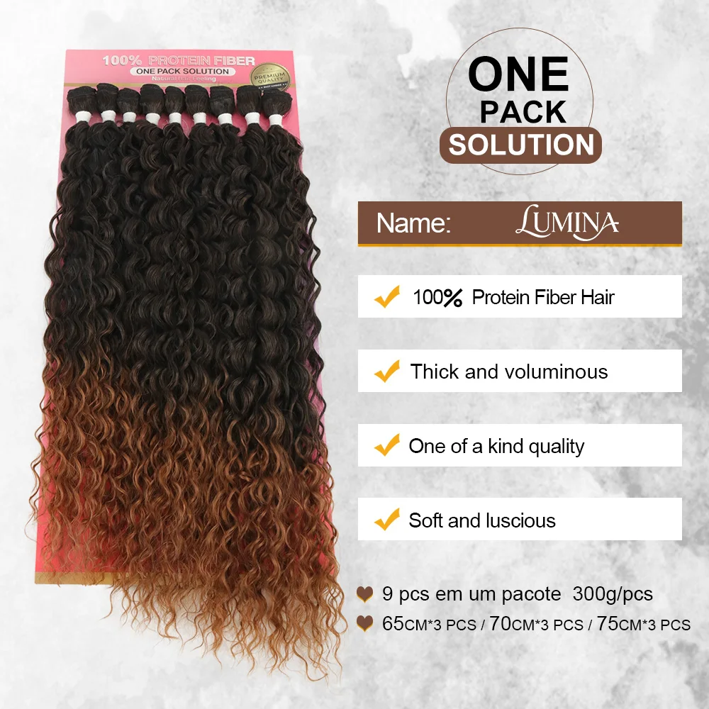 9X Jerry Curl Heat Resistant Protein Synthetic Fiber Hair Weaving Bundles for Hair Extensions