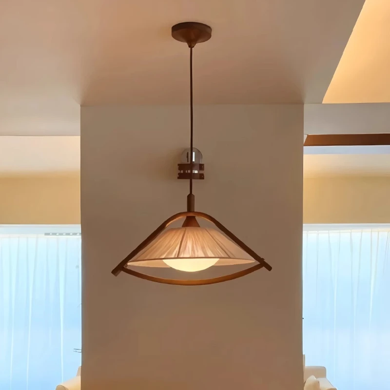 اليابانية الزجاج الخشبي قلادة أضواء غرفة نوم رئيسية وابي سابي الرجعية الشاي زن غرفة الإبداع طاولة طعام المطبخ مطعم مصباح #2