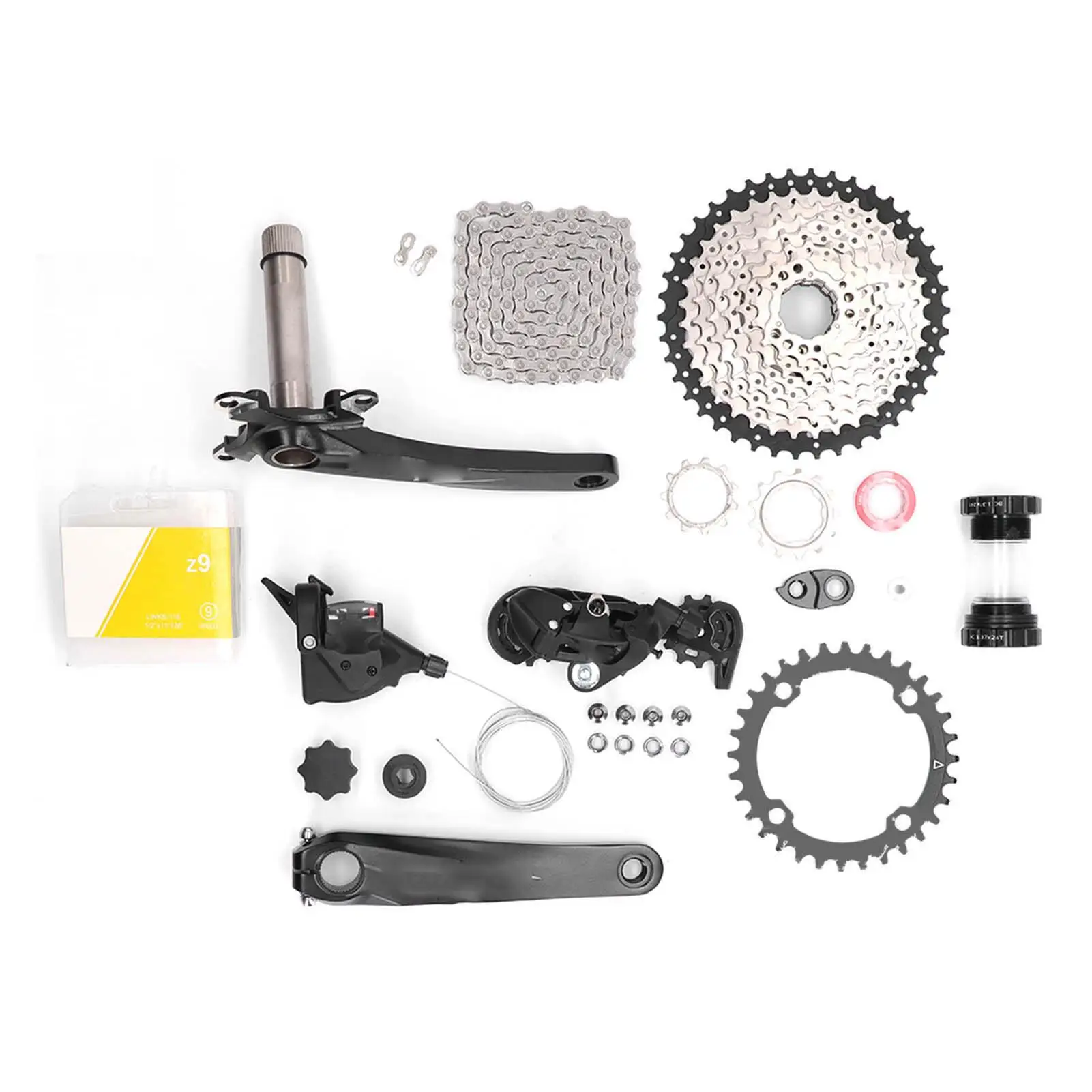 

9 Speed for bike Shifter Multi Layer Electroplating Groupset, Lightweight & Easy Installation, High Strength Steel Plate