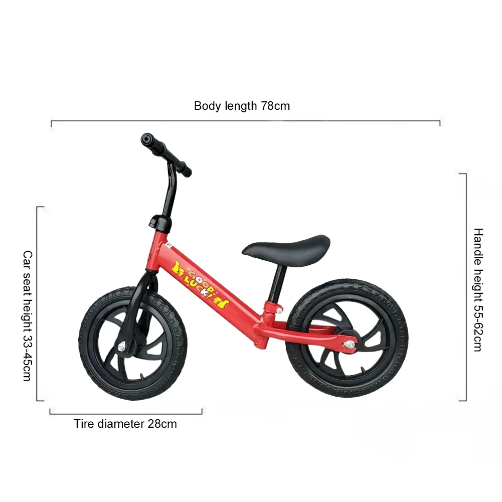 Bicicletta da allenamento per bambini sicura per bambini Bicicletta da allenamento leggera per bambini Bicicletta da allenamento senza pedali 12 pollici Regali per bambini