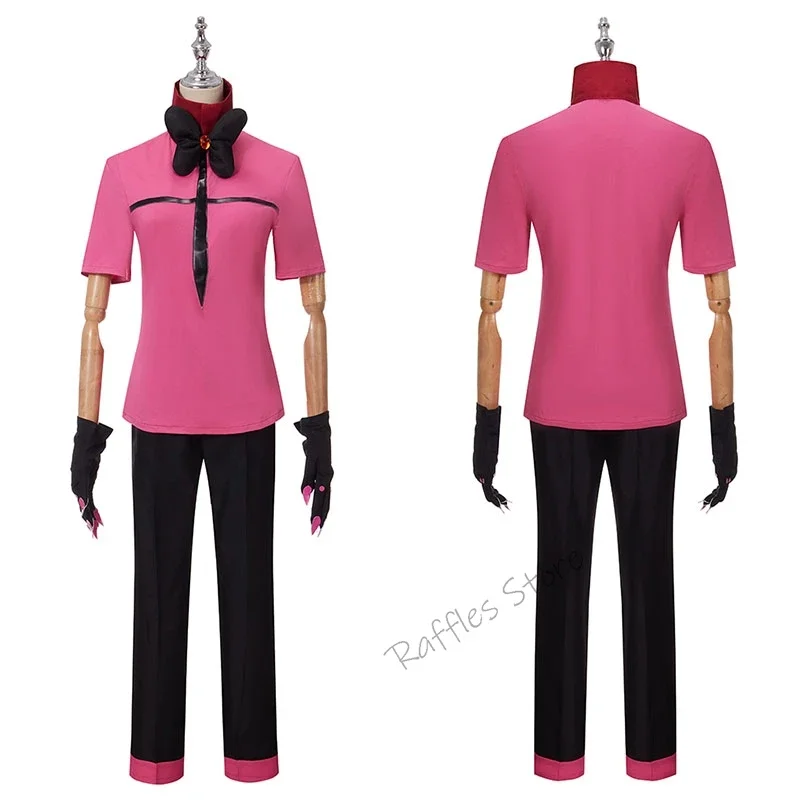 Anime Hazbin Helluva Alastor Cosplay Costume pour hommes et femmes, perruque d'hôtel, uniforme de fête, tenue d'Halloween trempée, uniformes, manteau, dessin animé