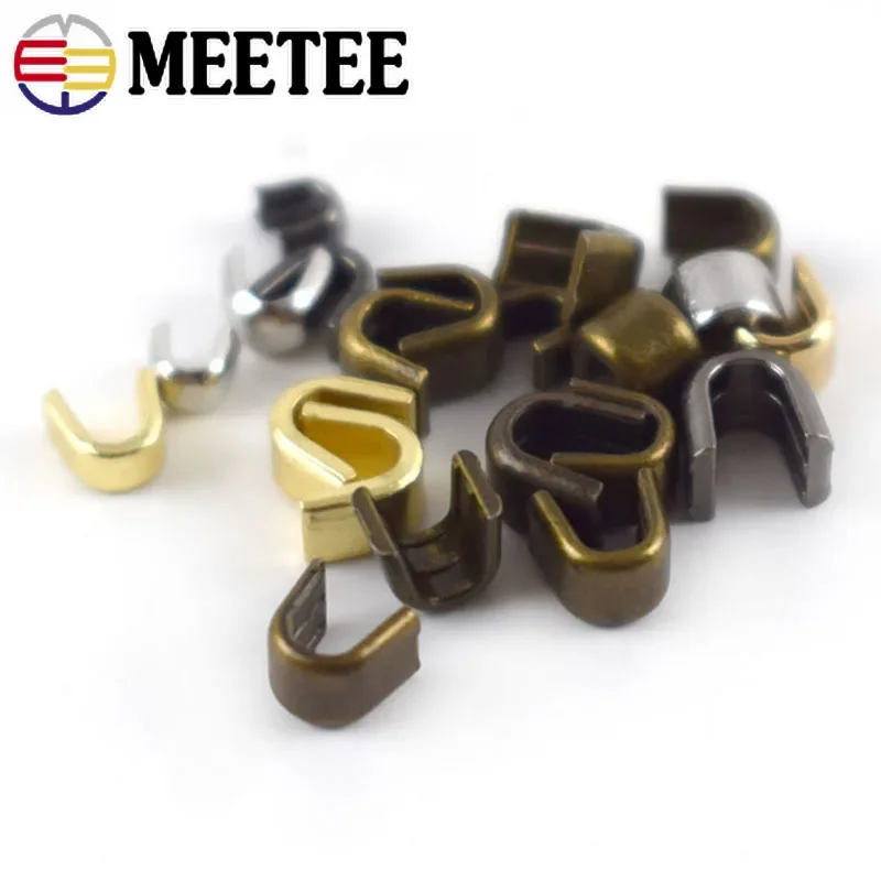 50g Meetee Brass U Style Zipper Stopper Non-slip for 3# 5# 8# 10# Metal Nylon Resin Zippers Repair Crafts Hardware Accessories