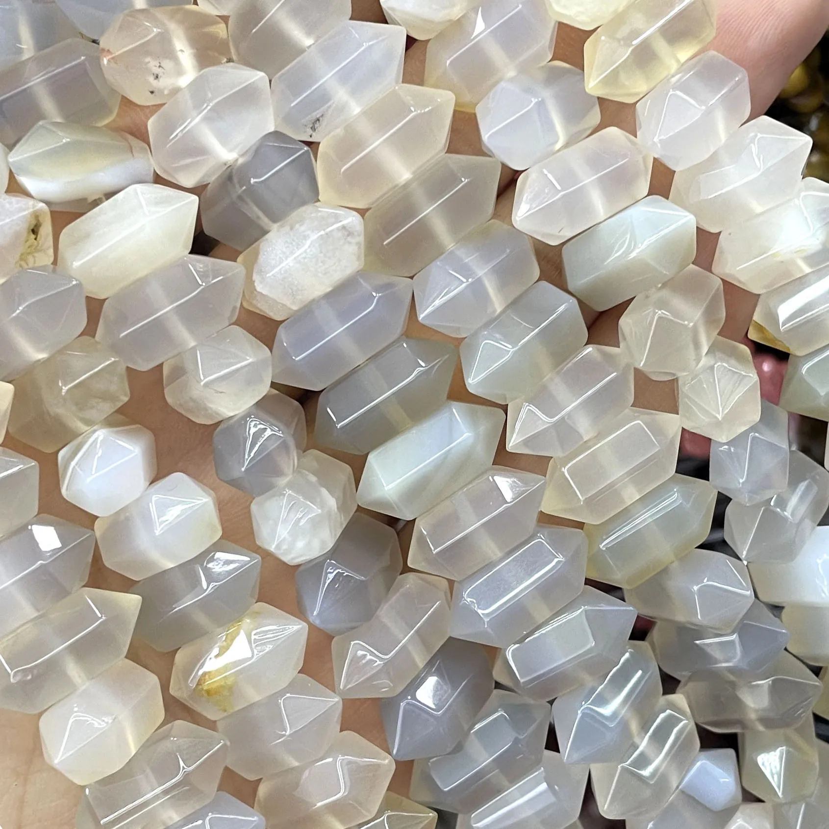 Naturstein Sechseckige Topas Gelbe Jade Lose Zwischenperlen für Schmuckherstellung DIY Halskette Armband Zubehör 8X16MM – Detail 10