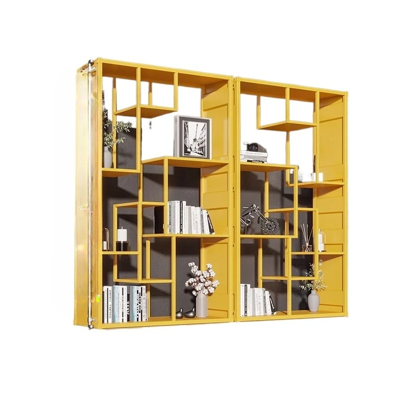 

Industrial style shelves, multi-layer floor-to-ceiling bookshelves, entrance display