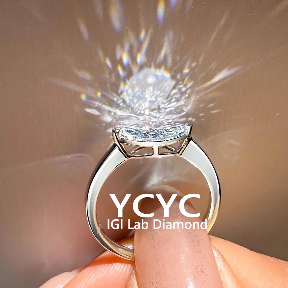 

1-5carat 14K White gold Ring Marquise cut D IGI Lab Grown Diamond Rings for Women Wedding Jewelry fashion jewelry ﻿