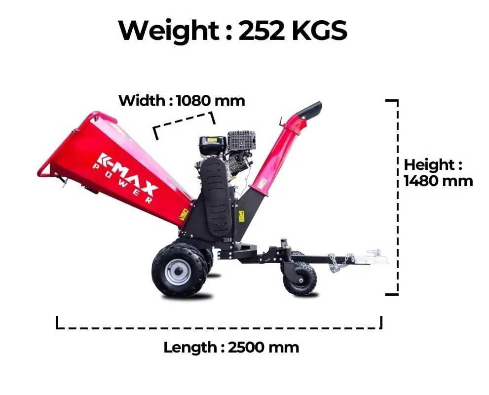 CE Certified 15HP 4-Stroke Recoil or   Start Large Capacity Wood Chipper Shredder for Garden Forestry
