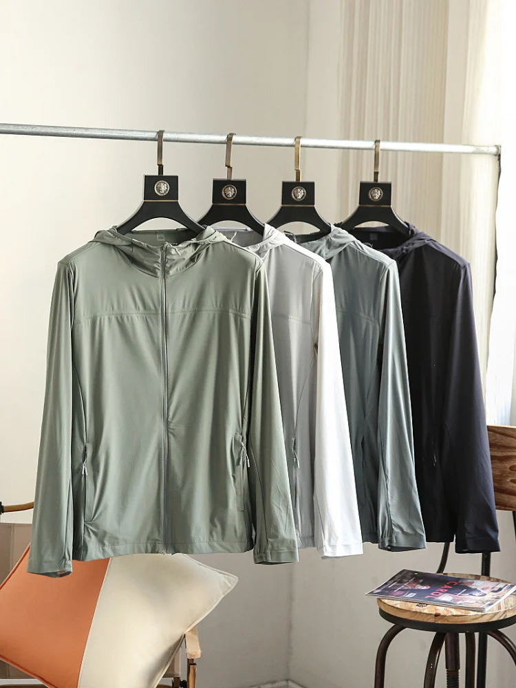 Spring Summer New Sle Outdoor Sports Casual Hooded Faion Sun Protection Jaet Men's Loose Fit Youth ular UPF50+